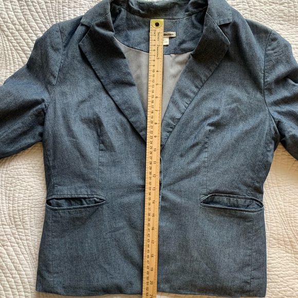 Chambray Denim Blazer Jacket - Picture 5 of 11